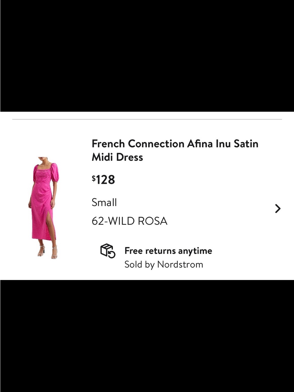 French Connection Satin Midi Dress in Wild Rosa Pink